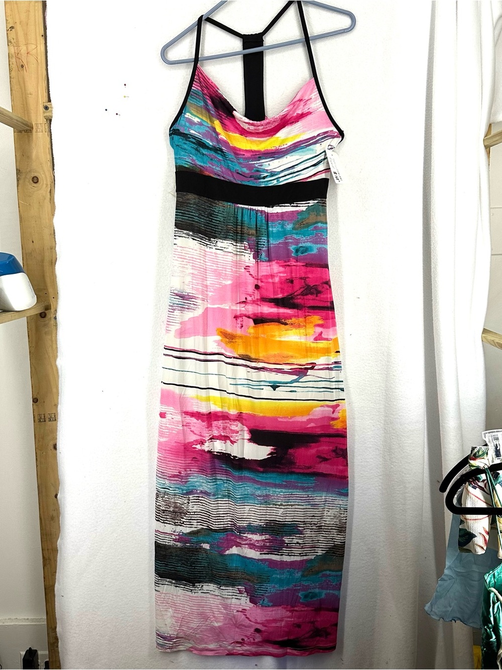 Papillon Blanc NWT Abstract Print Racerback Maxi Dress Women’s Medium